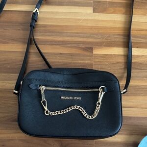 Michael Kors Black Crossbody Bag with Gold Chain